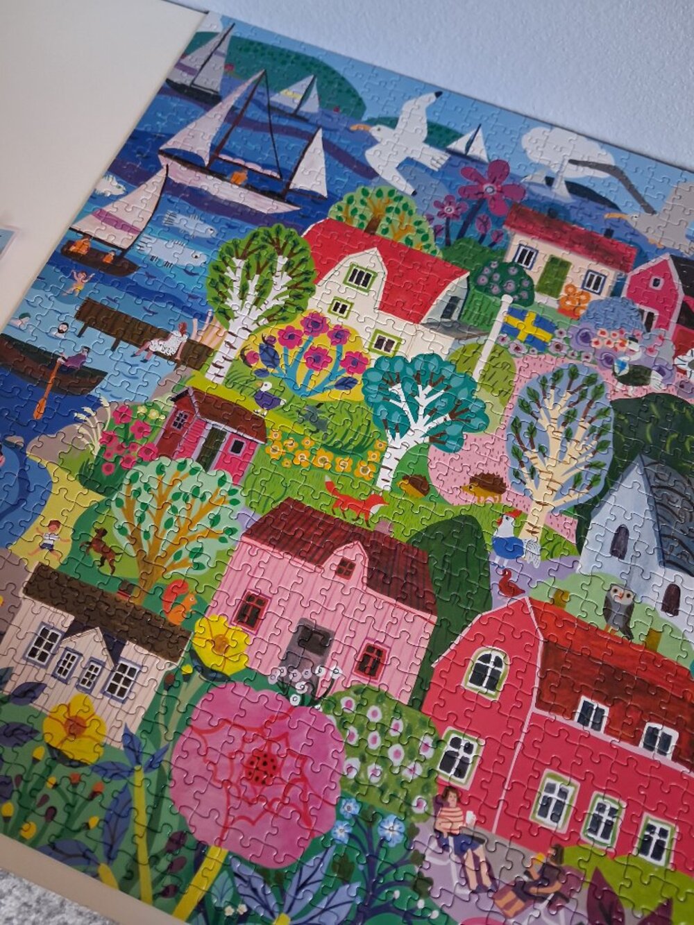 EEboo Swedish Fishing Village 1000 piece puzzle complete colorful and fun - Picture 3 of 8